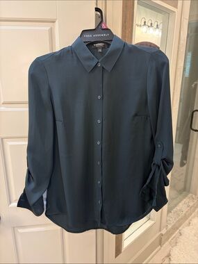 Express Men's Teal Button-Down Shirt